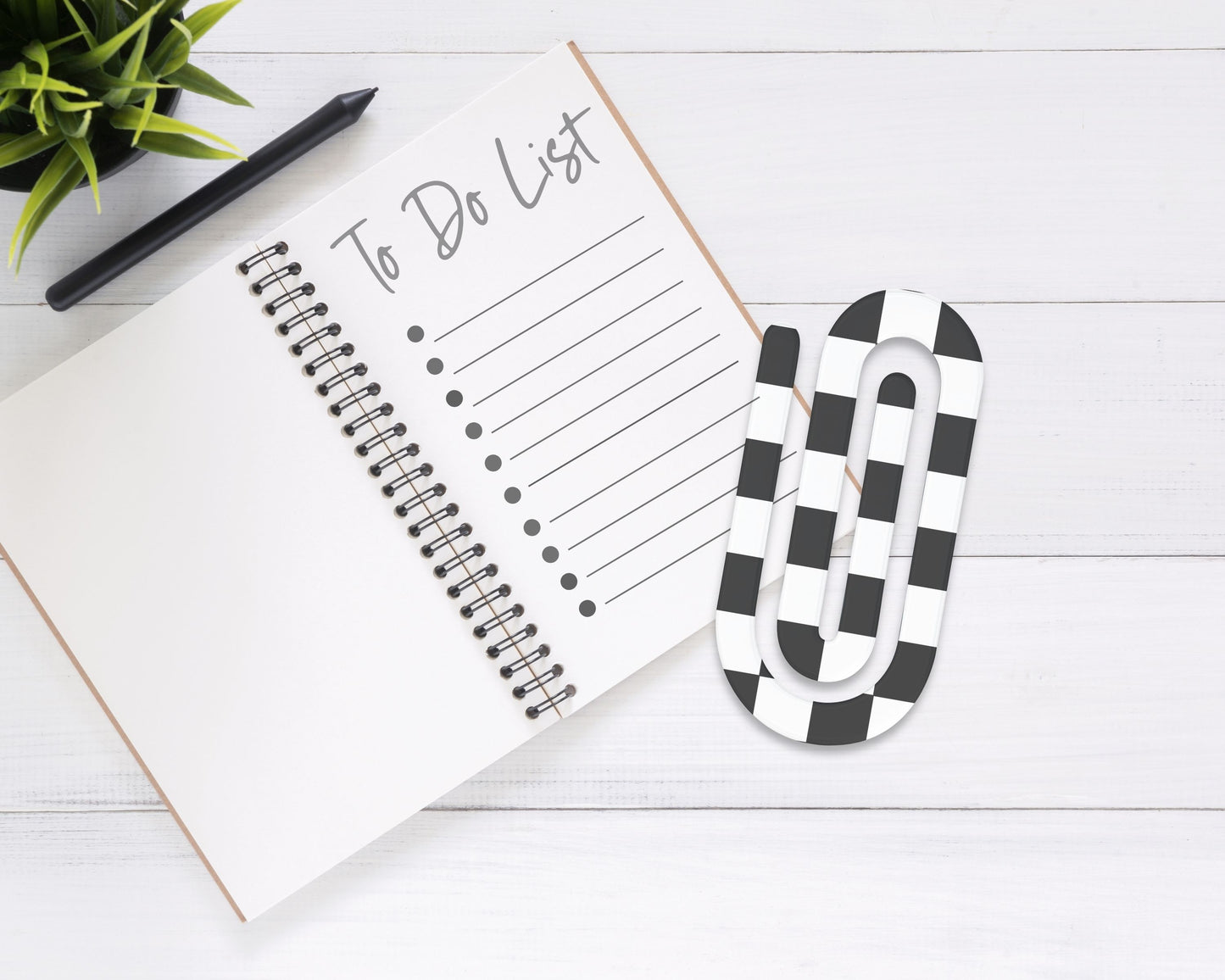 Black Checkered Jumbo Paperclip