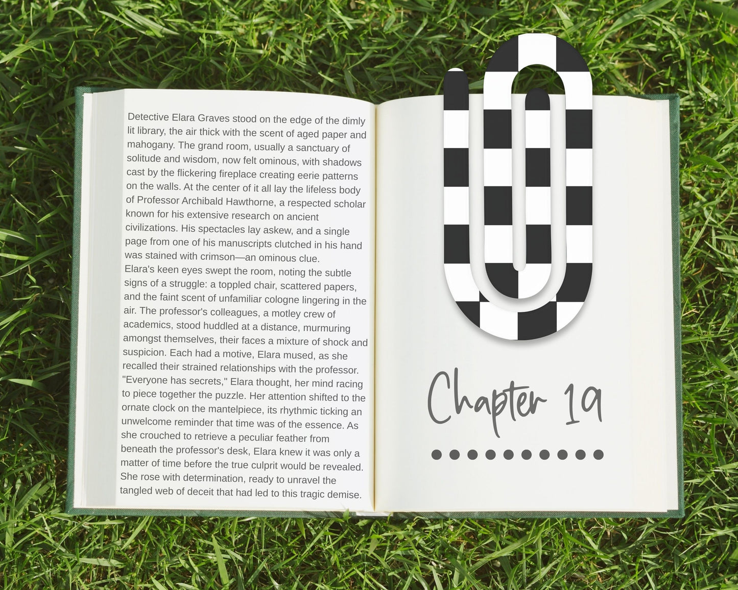 Black Checkered Jumbo Paperclip