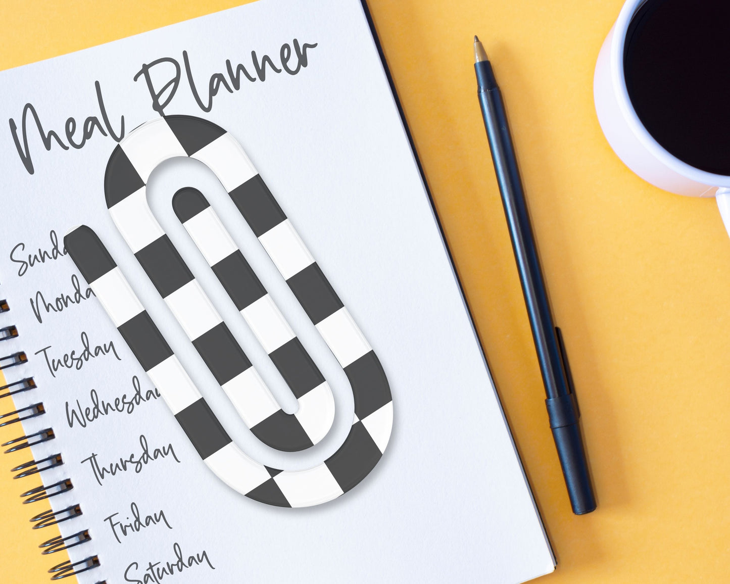 Black Checkered Jumbo Paperclip