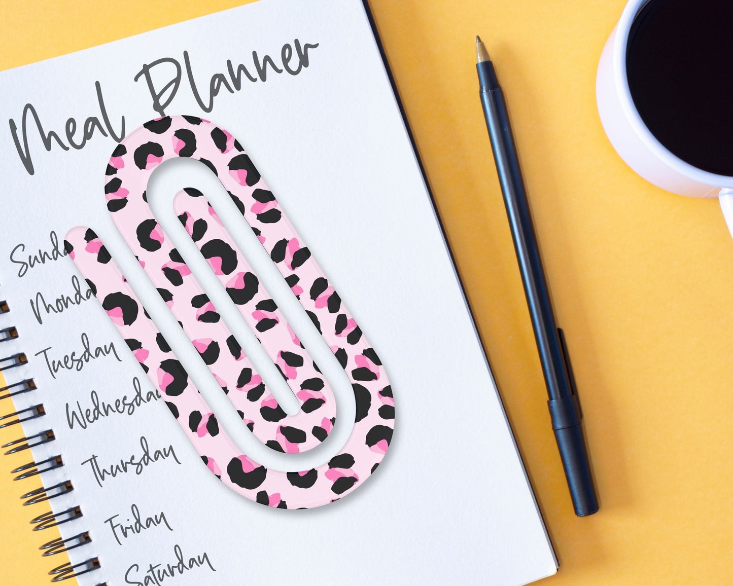 Pink Leopard Jumbo Paperclip