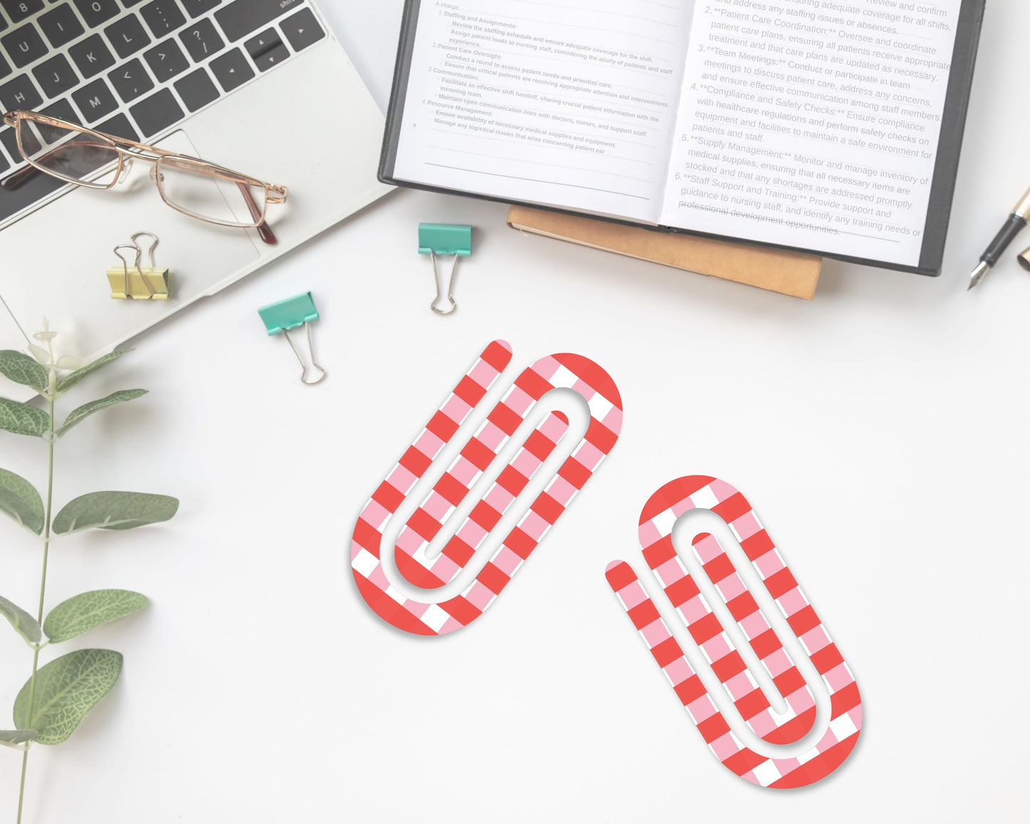 Red Checkered Jumbo Paperclip