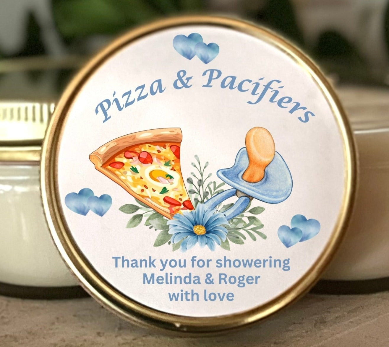 Pizza & Pacifiers (Blue) - Set of 12