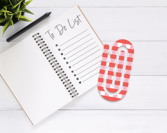 Red Checkered Jumbo Paperclip