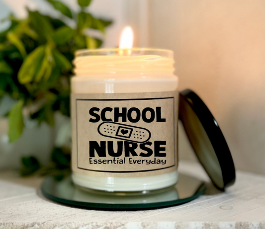 School Nurse Essential Every Day - Custom Candle