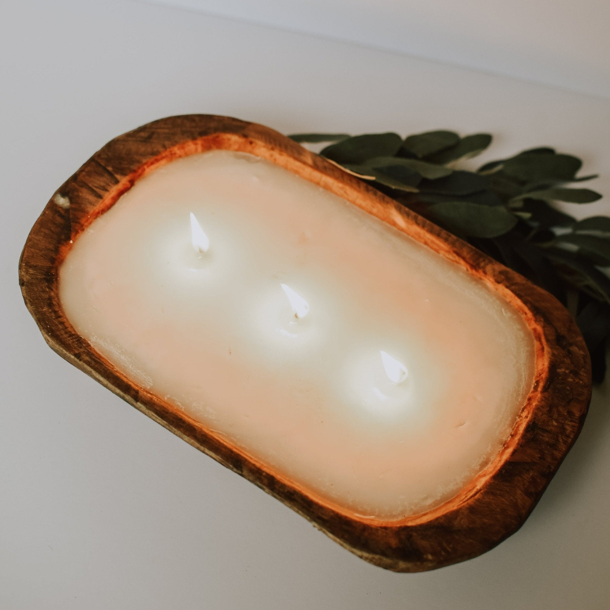 Wood Dough Bowl - Rustic Candle - KKH Candles